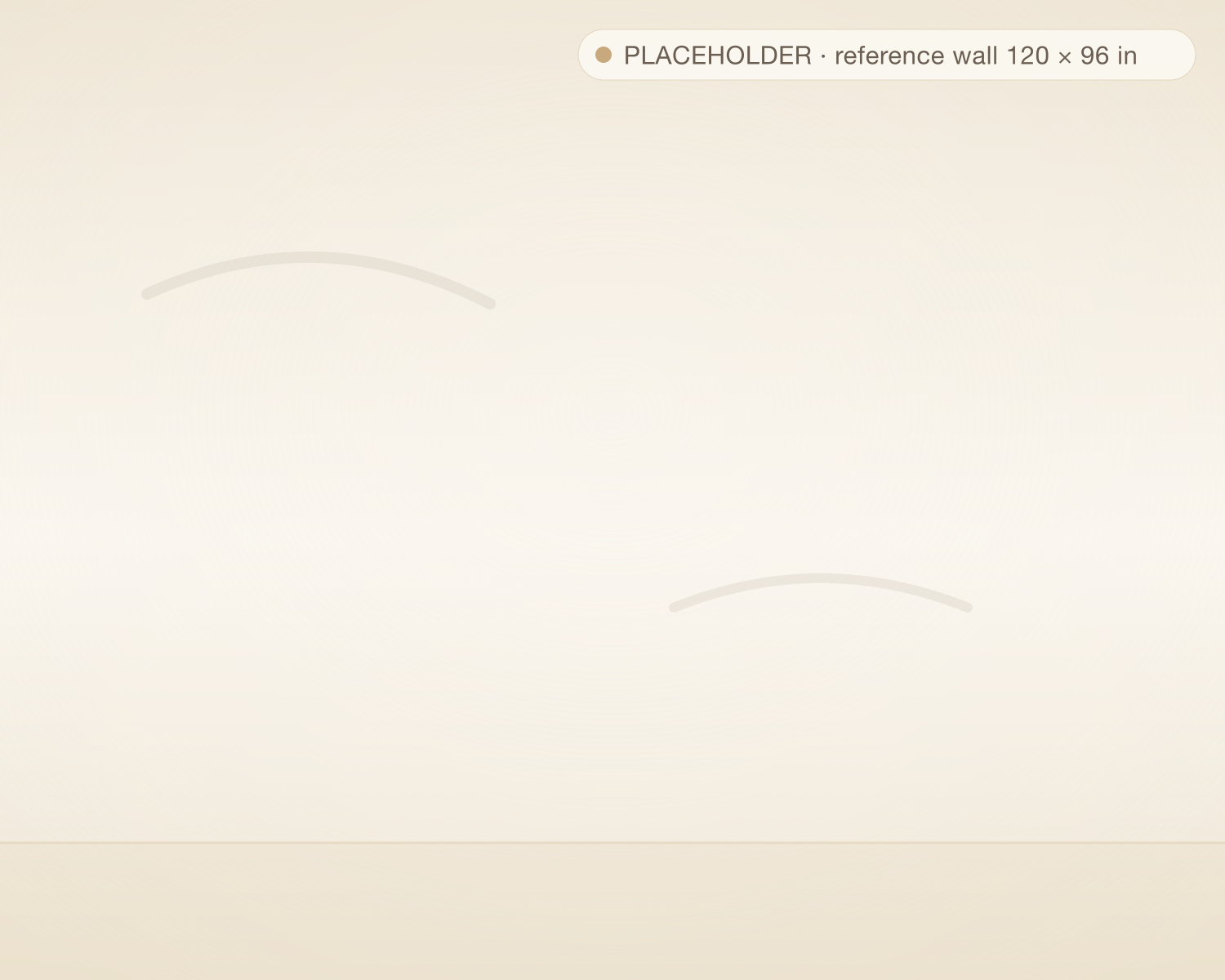A neutral living-room wall, used to compare canvas sizes to scale (placeholder reference image — client wall photo pending)